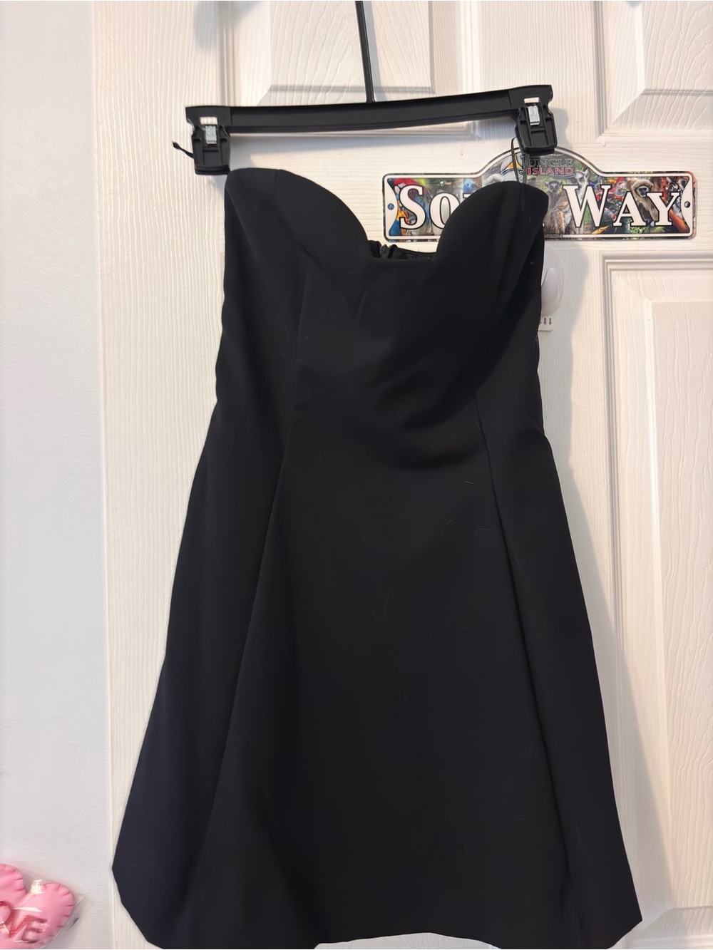 Bershka Black Strapless Sweetheart A-Line Dress
